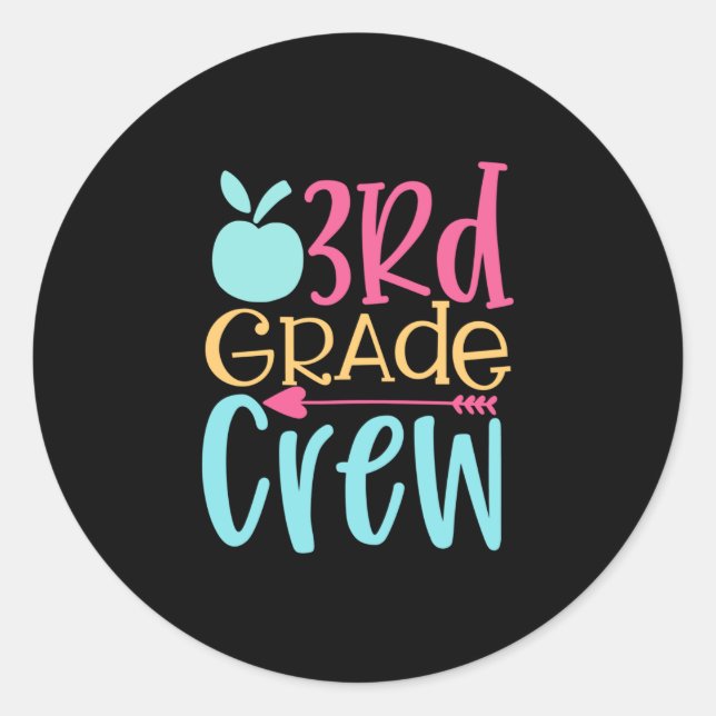 3rd Grade Crew Classic Round Sticker (Front)