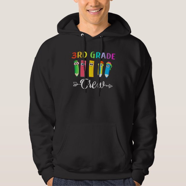3rd Grade Crew Cool First Day Of School Student Te Hoodie (Front)