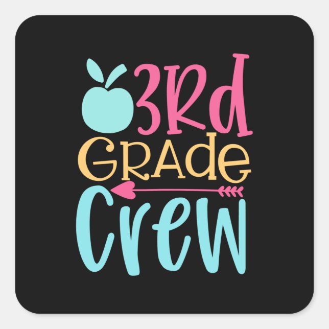 3rd Grade Crew Square Sticker (Front)