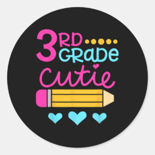 3rd Grade Cutie First Day Of School Back To School Classic Round Sticker