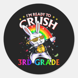 3rd Grade Dabbing Bunny Back To School Im Ready To Classic Round Sticker