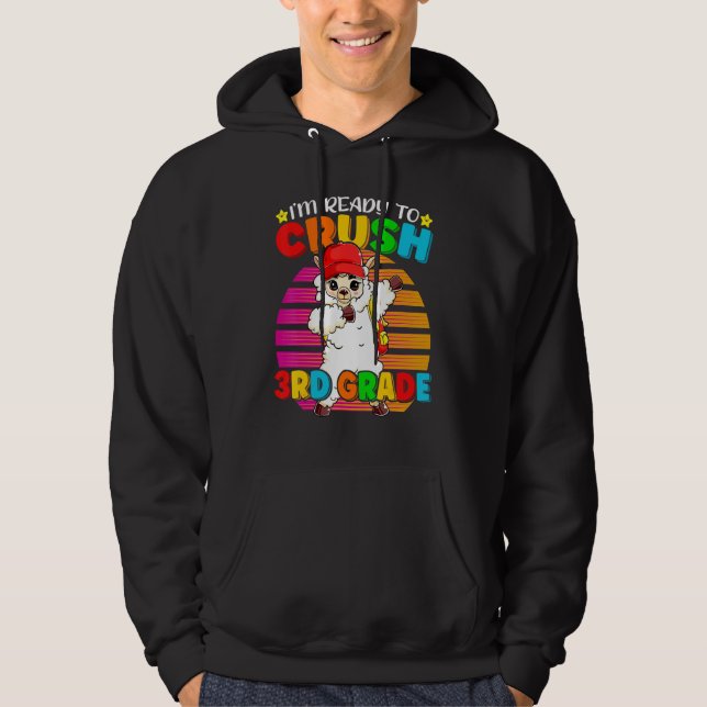 3rd Grade Dabbing Llama Back To School Backpack  G Hoodie (Front)