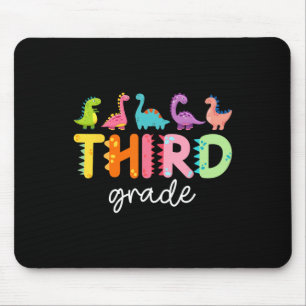 3rd Grade Dinosaur Ck To School First Day Of Schoo Mouse Pad