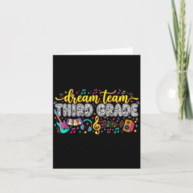 3rd Grade Dream Team Third Grade Music Teacher Card (Front)
