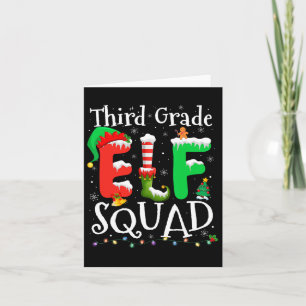 3rd Grade Elf Squad Xmas Funny Christmas Third Gra Card