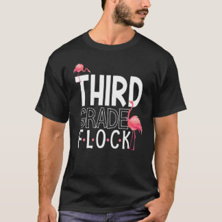 3rd Grade Flock Pink Flamingo Squad Teacher Kid Th T-Shirt