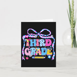 3rd Grade For Boys Girls Teacher Third Grade Back  Card