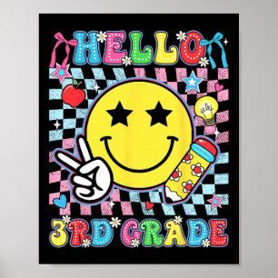 3rd Grade For Boys Girls Teacher Third Grade Back  Poster