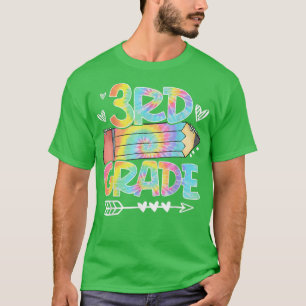3rd Grade Funny Tie Dye Pencil Teacher Student T-S T-Shirt