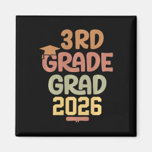 3rd Grade Grad Cl Of 2026 Graduation Bold Cosy Col Magnet