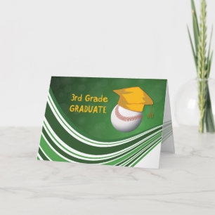 3rd Grade Graduation, Softball Ball and Hat Card