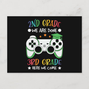 3rd Grade Here We Come Kids Back to School Gamer Postcard