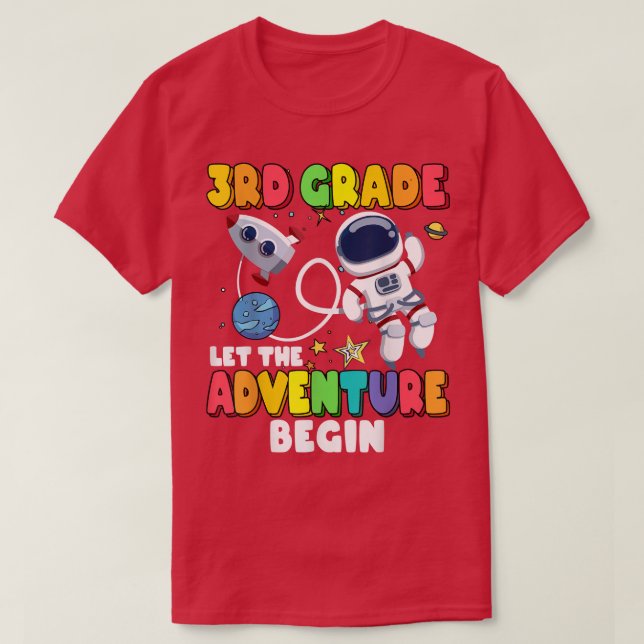 3rd Grade Let The Adventure Begin Back To School A T-Shirt (Design Front)
