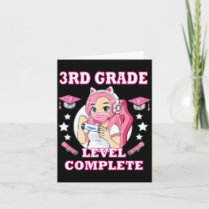 3rd grade level complete funny gaming graduation card