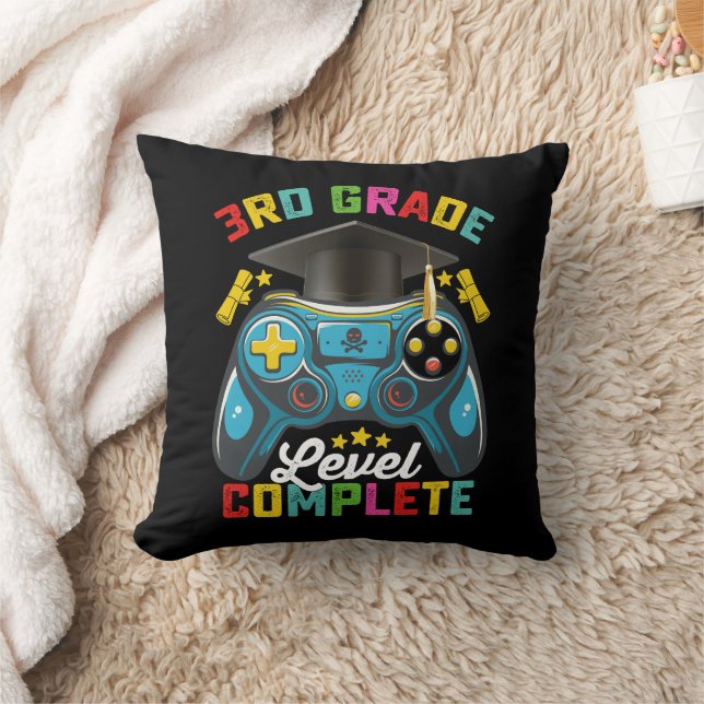 3rd Grade Level Complete Graduation Gaming Gamer Cushion (Blanket)