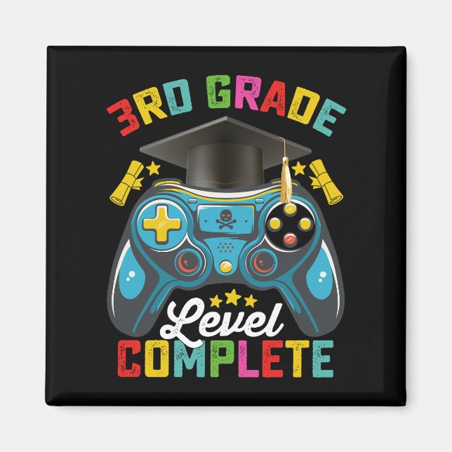 3rd Grade Level Complete Graduation Gaming Gamer Magnet (Front)