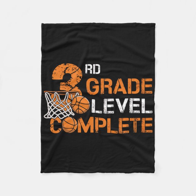 3rd Grade Level Complete Sketll Last Day Of School Fleece Blanket (Front)