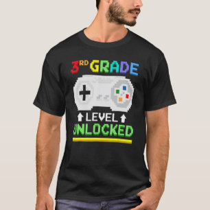 3rd Grade Level Unlocked Back To School Gamer Boys T-Shirt