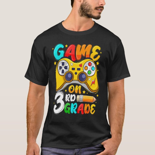 3rd Grade Level Unlocked Game On 3rd Grade Back To T-Shirt (Front)
