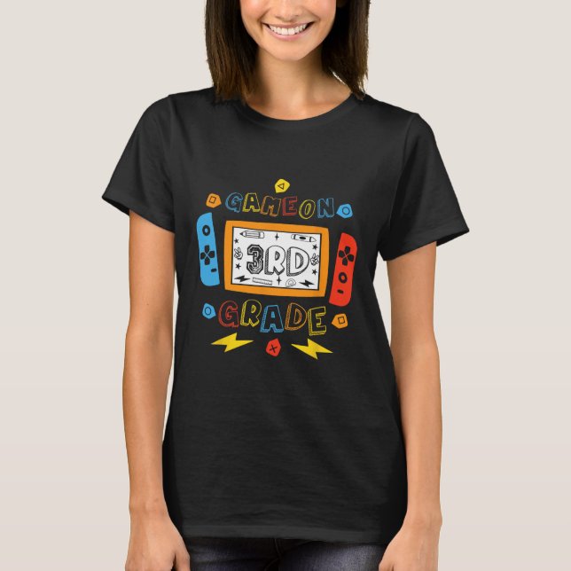 3rd Grade Level Unlocked Game On 3rd Grade Back To T-Shirt (Front)