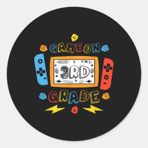 3rd Grade Level Unlocked Game On 3rd Grade Ck To S Classic Round Sticker