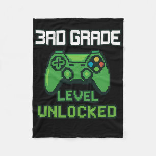 3rd Grade Level Unlocked Gamer Ck To School Boys G Fleece Blanket