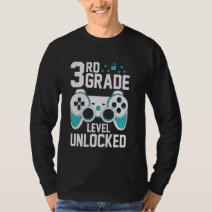3rd Grade Level Unlocked Gamer First Day Of School T-Shirt
