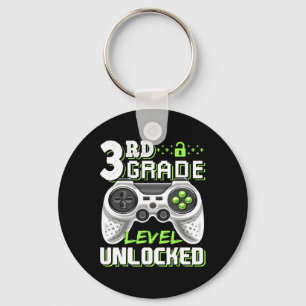 3rd Grade Level Unlocked Video Game Back To School Key Ring
