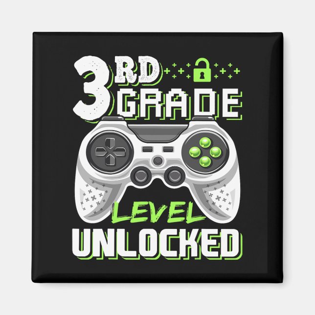 3rd Grade Level Unlocked Video Game Back To School Magnet (Front)
