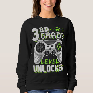 3rd Grade Level Unlocked Video Game Back To School Sweatshirt