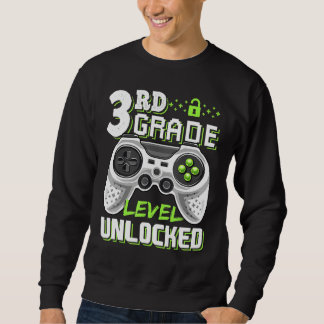 3rd Grade Level Unlocked Video Game Back To School Sweatshirt
