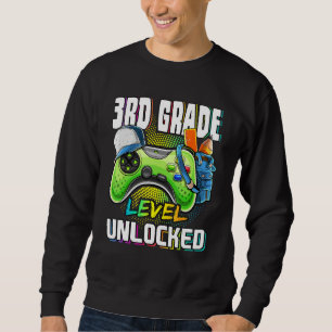 3rd Grade Level Unlocked Video Game Back To School Sweatshirt