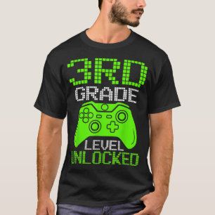 3rd Grade Level Unlocked Video Game Back to School T-Shirt