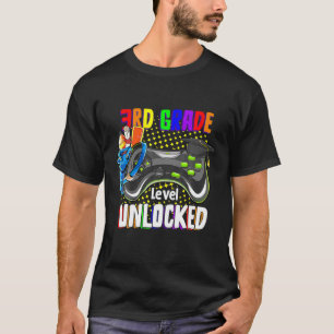 3Rd Grade Level Unlocked Video Game Boy Back To Sc T-Shirt