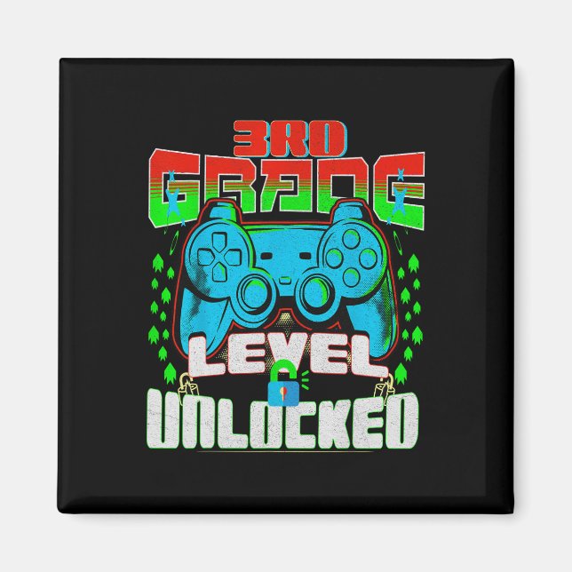 3rd Grade Level Unlocked Video Game Byck To School Magnet (Front)