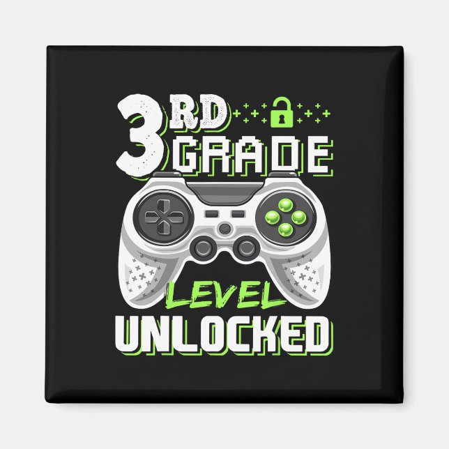 3rd Grade Level Unlocked Video Game Byck To School Magnet (Front)