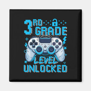 3rd Grade Level Unlocked Video Game First Day Boy  Magnet