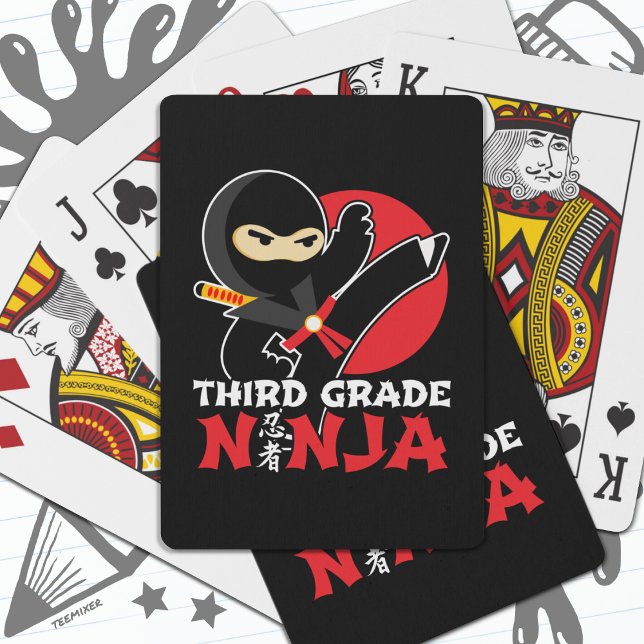 3rd Grade Ninja Kick First Day Back To School Playing Cards (Creator Uploaded)