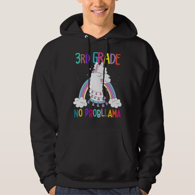 3rd Grade No Probllama Teachers Back To School Rai Hoodie (Front)