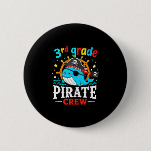 3rd grade pirate crew whale teacher student 6 cm round badge