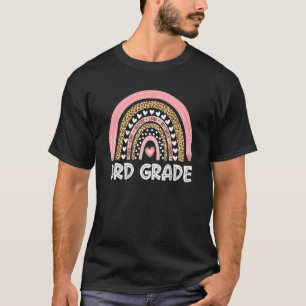 3rd Grade Rainbow Leopard Back To School Girls Boy T-Shirt