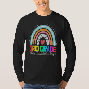 3rd grade rainbow leopard teacher team third grade T-Shirt