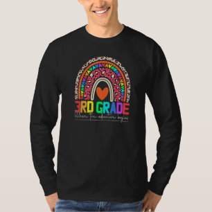 3rd grade rainbow leopard teacher team third grade T-Shirt
