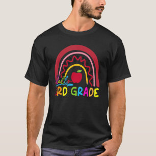 3rd Grade Rainbow Teacher Hello Third Grade Back T T-Shirt
