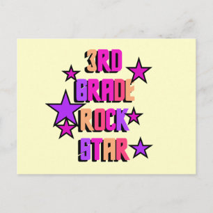3rd Grade Rock Star Tshirts and Gifts Postcard