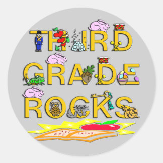 3rd Grade Rocks Classic Round Sticker