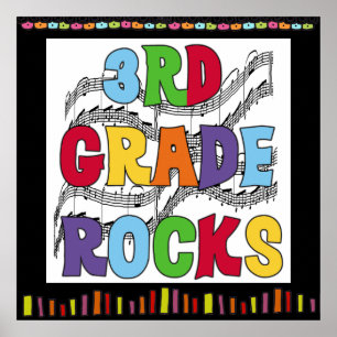 3rd Grade Rocks Classroom Poster