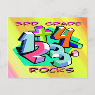 3rd Grade Rocks - Numbers Postcard