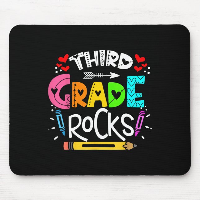 3rd Grade Rocks Third Grade Rock Ck To School  Mouse Pad (Front)