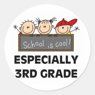 3rd Grade School is Cool Classic Round Sticker